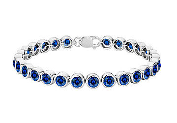 Diffuse Sapphire Bezel-Set Tennis Bracelet  .925 Sterling Silver  15.00 CT TGW