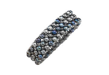 Sterling Silver  and Black Pearl Stretch Bracelet - 06.00 MM