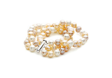 Sterling Silver and Freshwater Multi-Color Cultured Pearl Triple Strand Bracelet - 7.25 Inch / 8