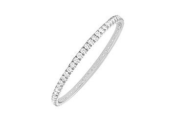 Diamond Eternity Bangle  14K White Gold 2.00 CT Diamonds