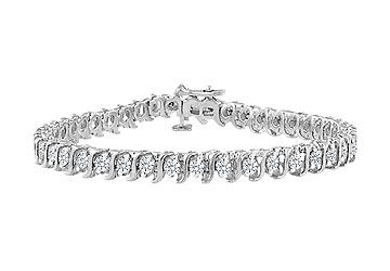 Cubic Zirconia S Tennis Bracelet  .925 Sterling Silver - 2.00 CT TGW