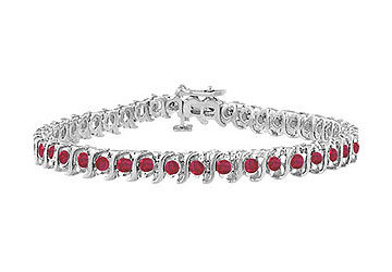 GF Bangkok Ruby S Tennis Bracelet  925 Sterling Silver - 3.00 CT TGW