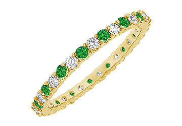 Emerald and Diamond Eternity Bangle  14K Yellow Gold - 10.00 CT TGW