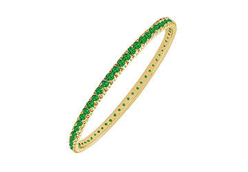 Emerald Eternity Bangle  14K Yellow Gold - 3.00 CT TGW