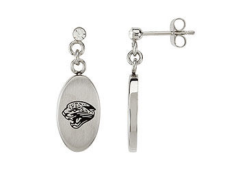 Stainless Steel Jacksonville Jaguars Logo Dangle Earrings - 27.60MM X 10.00MM