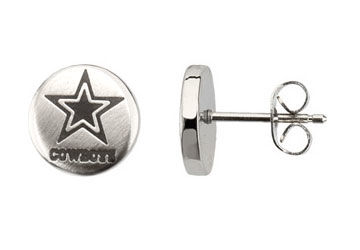 Stainless Steel Dallas Cowboys Logo Stud Earrings - 10.00MM X 10.00MM