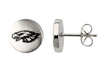 Stainless Steel Philadelphia Eagles Logo Stud Earrings - 10.00MM X 10.00MM