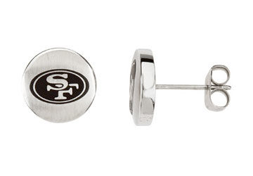 Stainless Steel San Francisco 49ers Logo Stud Earrings - 10.00MM X 10.00MM