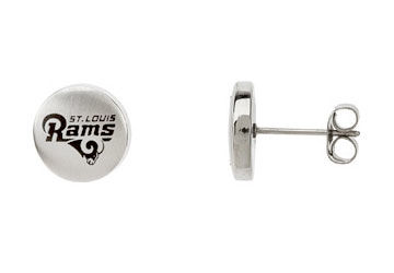 Stainless Steel St. Louis Rams Logo Stud Earrings - 10.00MM X 10.00MM