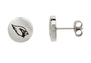 Stainless Steel Arizona Cardinals Logo Stud Earrings - 10.00MM X 10.00MM