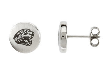 Stainless Steel Jacksonville Jaguars Logo Stud Earrings - 10.00MM X 10.00MM