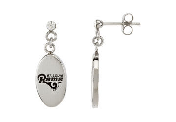 Stainless Steel St. Louis Rams Logo Dangle Earrings - 27.60MM X 10.00MM