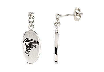 Stainless Steel Atlanta Falcons Logo Dangle Earrings - 27.60MM X 10.00MM