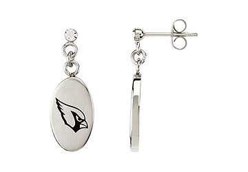 Stainless Steel Arizona Cardinals Logo Dangle Earrings - 27.60MM X 10.00MM