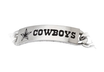 Stainless Steel Dallas Cowboys Team Name and Logo ID Bracelet - 8 Inch