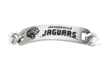 Stainless Steel Jacksonville Jaguars Team Logo ID Bracelet - 8 Inch