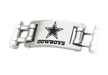 Stainless Steel Dallas Cowboys Team Logo Bracelet - 8 Inch