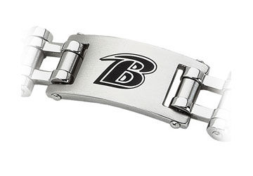 Stainless Steel Baltimore Ravens Team Logo Bracelet - 8 Inch