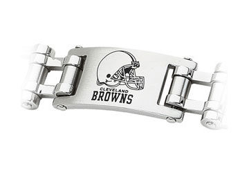 Stainless Steel Cleveland Browns Team Logo Bracelet - 8 Inch