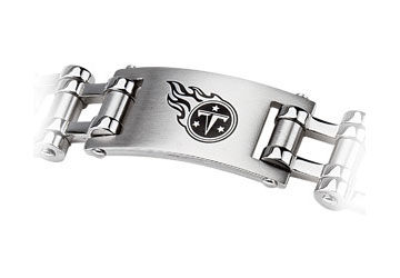 Stainless Steel Tennessee Titans Team Logo Bracelet - 8 Inch