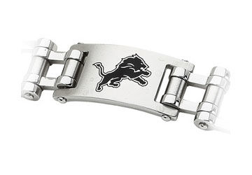 Stainless Steel Detroit Lions Team Logo Bracelet - 8 Inch