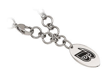 Stainless Steel Baltimore Ravens Dangle Logo Bracelet - 8 Inch