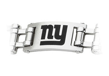 Stainless Steel New York Giants Team Logo Bracelet - 8 Inch