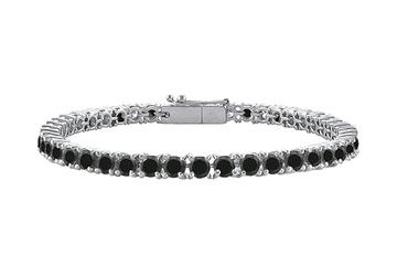 Black Diamond Prong-Set Tennis Bracelet  14K White Gold  2.00 CT Diamonds