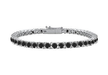 Black Diamond Prong-Set Tennis Bracelet  14K White Gold  3.00 CT Diamonds