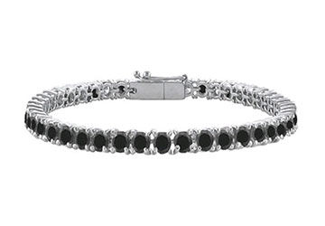 Black Diamond Prong-Set Tennis Bracelet  14K White Gold  7.00 CT Diamonds