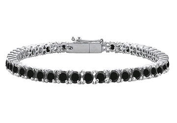 Black Diamond Prong-Set Tennis Bracelet  14K White Gold  10.00 CT Diamonds