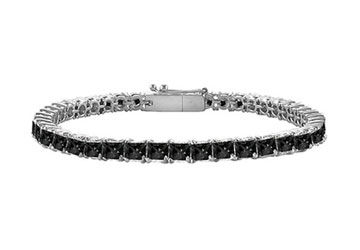 Black Diamond Princess-Cut Tennis Bracelet  14K White Gold  2.00 CT Diamonds