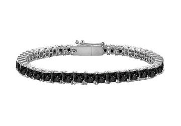 Black Diamond Princess-Cut Tennis Bracelet  14K White Gold  3.00 CT Diamonds