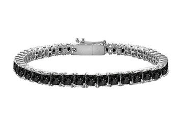 Black Diamond Princess-Cut Tennis Bracelet  14K White Gold  5.00 CT Diamonds