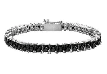 Black Diamond Princess-Cut Tennis Bracelet  14K White Gold  7.00 CT Diamonds