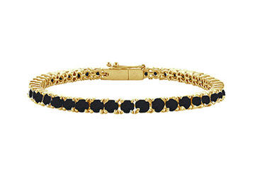 Black Diamond Prong-Set Tennis Bracelet  14K Yellow Gold  2.00 CT Diamonds