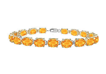 14K White Gold Prong Set Oval Citrine Bracelet with 15.00 CT TGW