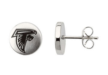 Stainless Steel Atlanta Falcons Logo Stud Earrings - 10.00MM X 10.00MM