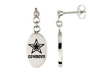 Stainless Steel Dallas Cowboys Logo Stud Earrings - 27.60MM X 10.00MM