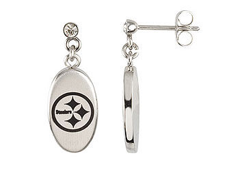 Stainless Steel Pittsburgh Steelers Logo Stud Earrings - 27.60MM X 10.00MM