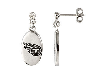 Stainless Steel Tennessee Titans Logo Dangle Earrings - 27.60MM X 10.00MM