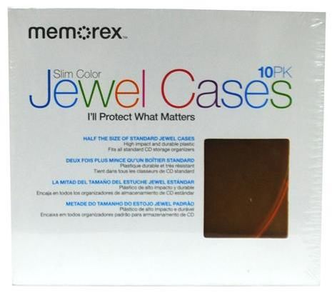 Memorex Slim Color Jewel CD Cases 10 Pack Case Pack 5