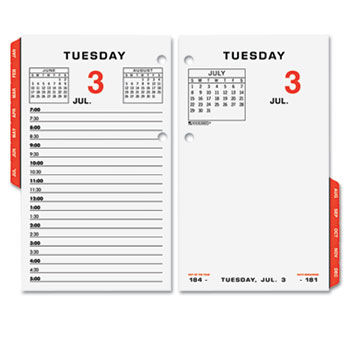 Two-Page-Per-Weekday Calendar Refill, 3 1/2"" x 6"", 2014