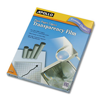 Plain Paper Copier Transparency Film, Letter, Clear, 100/Box