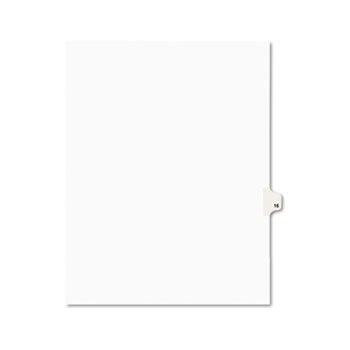 Avery-Style Legal Side Tab Divider, Title: 16, Letter, White, 25/Pack