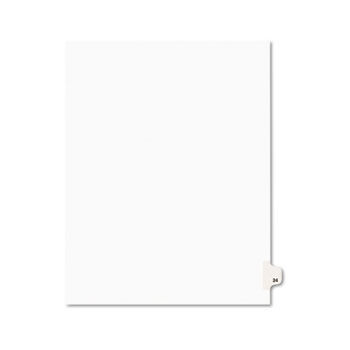 Avery-Style Legal Side Tab Divider, Title: 24, Letter, White, 25/Pack