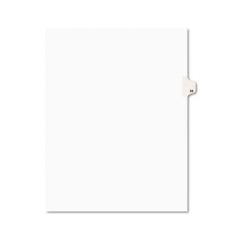 Avery-Style Legal Side Tab Divider, Title: 33, Letter, White, 25/Pack