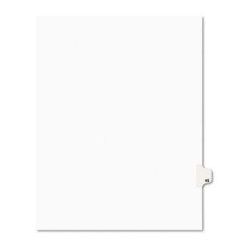 Avery-Style Legal Side Tab Divider, Title: 45, Letter, White, 25/Pack