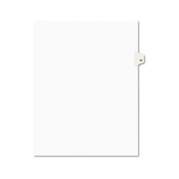 Avery-Style Legal Side Tab Divider, Title: 57, Letter, White, 25/Pack