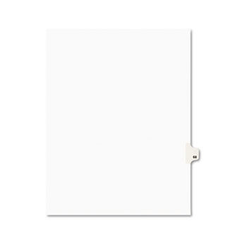 Avery-Style Legal Side Tab Divider, Title: 68, Letter, White, 25/Pack